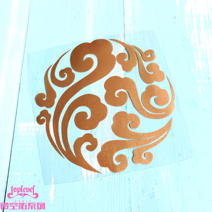 tlp镂空车贴 中国风云气纹团云浪花流云纹吉祥高升如意风挡玻璃贴