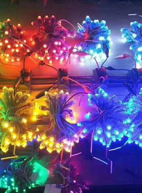 5V 12v 9mmLED外露灯串紫色粉红橙色暖白穿孔广告招牌发光字灯珠