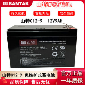山特UPS蓄电池C12-100 38 65 200AH电源C12-9免维护铅酸电瓶替换