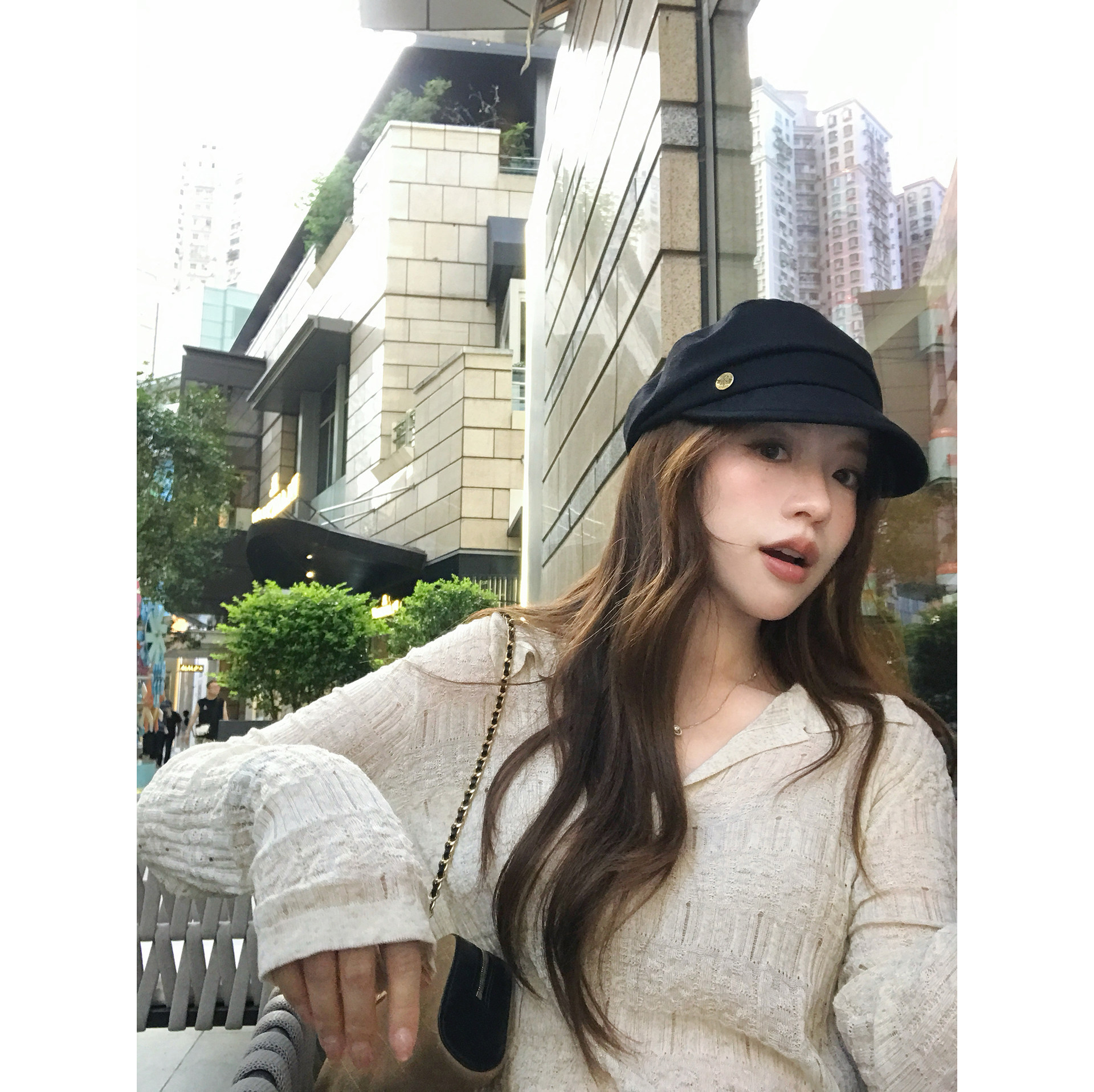 TMHSTUDIO莱赛尔镂空polo针织衫图片