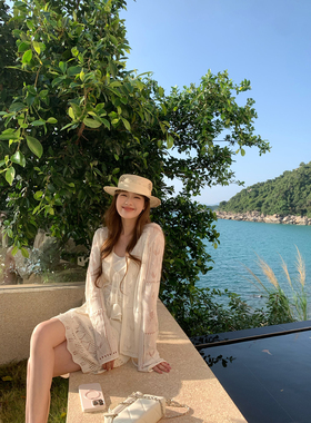TMHSTUDIO【现货】法式镂空桑蚕丝莱赛尔和纸纱针织开衫女防晒衫