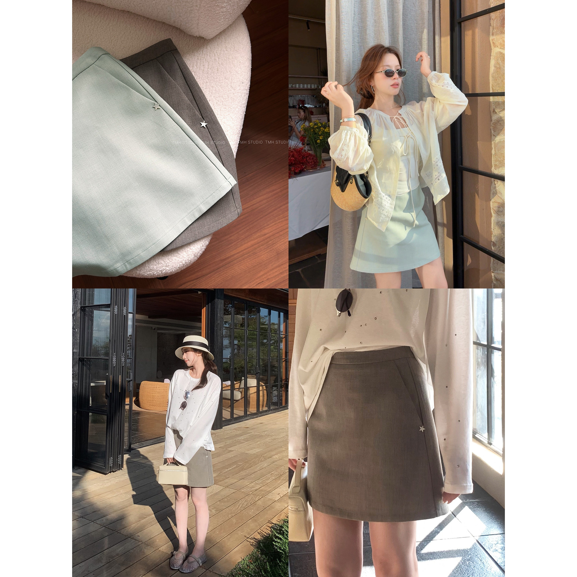TMHSTUDIO夏日缤纷 梨形友好肌理感半身裙女百搭直筒显瘦A字裙裤