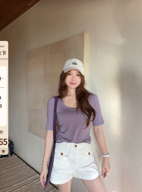TMHSTUDIO【6.2am10:00新品上新】莱赛尔天丝亚麻显瘦大领中袖T恤