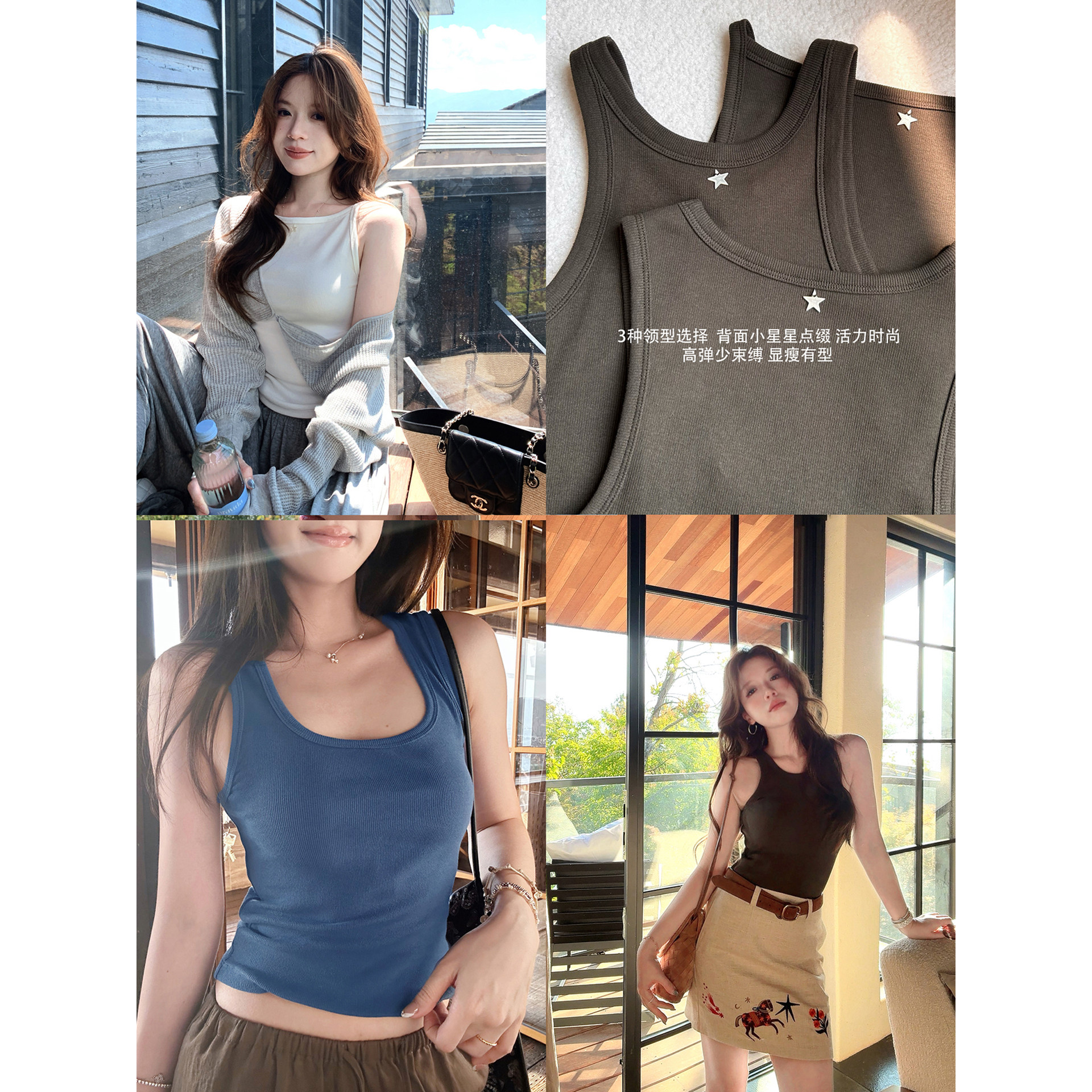 TMHSTUDIO260g显瘦竖坑螺纹背心图片