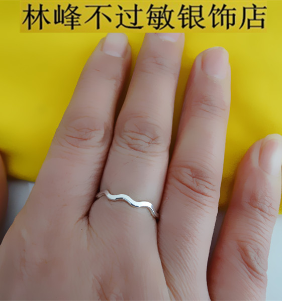 99足银手工戒指 纯手工情侣戒指 999纯银尾戒
