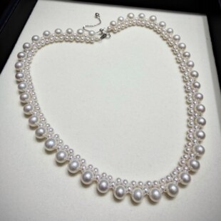 s925 2809H00DY 7mm 明星热巴极光珍珠冷白项链3