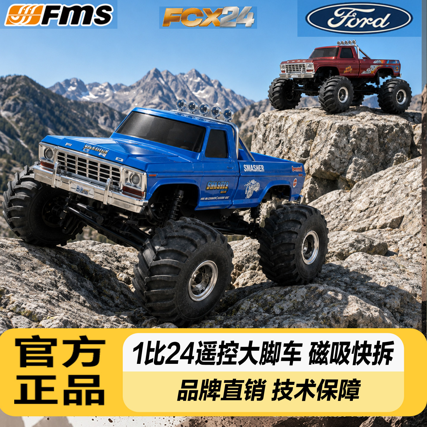 FMS攀爬车1/24福特F100男孩玩具