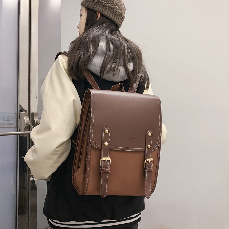 HONG KONG STYLE RETRO STUDENT BACKPACK BAG WOMENS 2023 NEW LARGE-CAPACITY SCHOOLBAG INS NICHE TEXTURE CASUAL BACKPACK