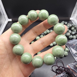 独山玉独玉18MM圆珠子手串手链翠绿青白黄绿多宝珠纯天然a货多彩