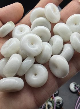 南阳玉独山玉独玉墨花料平安扣小吊坠路路通挂件直径21MM19MM20MM