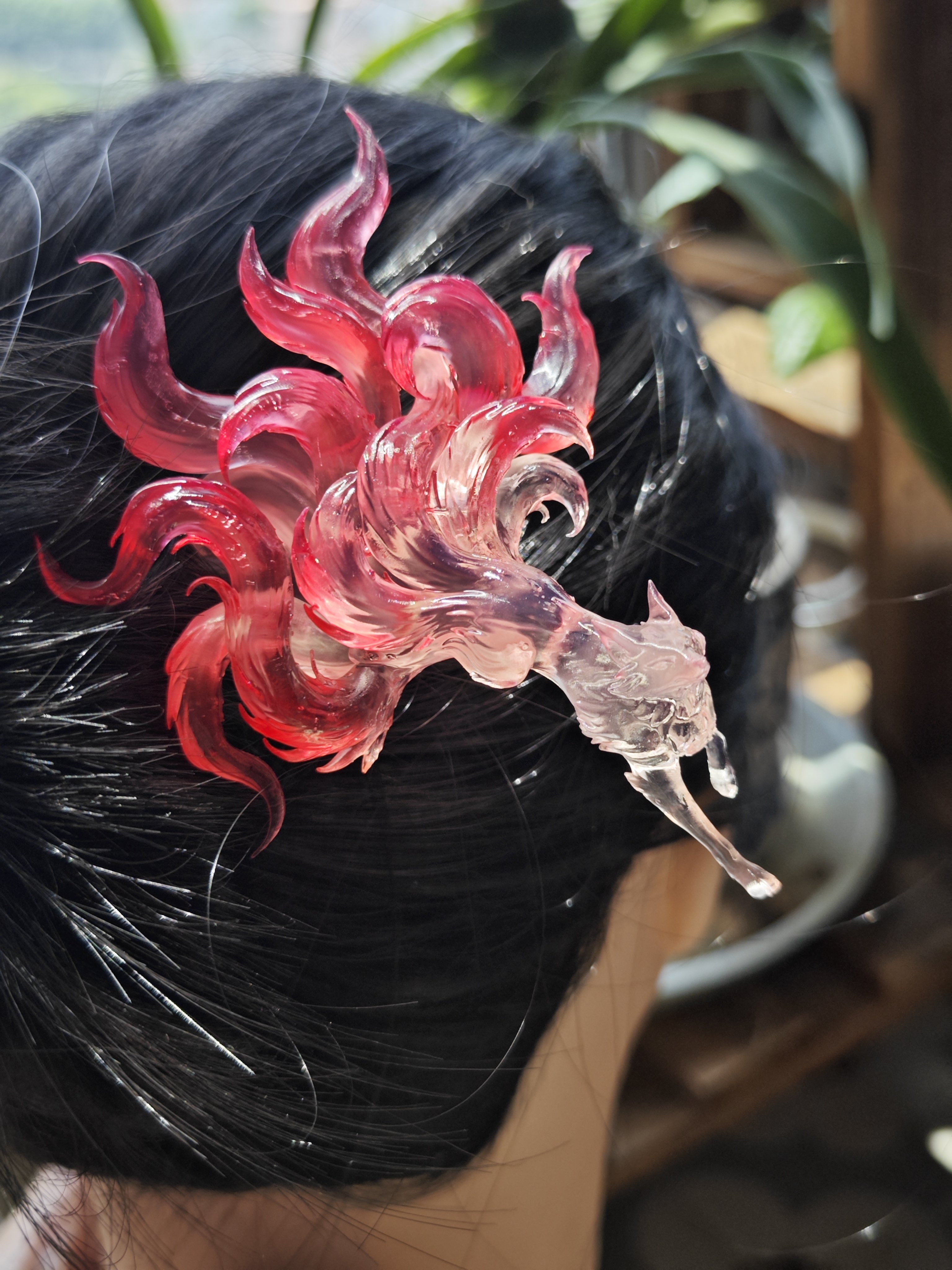 3d打印树脂九尾狐发簪簪子汉服发饰