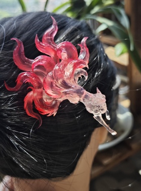 3d打印树脂九尾狐发簪簪子汉服配饰古风发饰