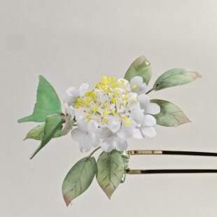 热缩片琼花发簪古风新中式日常簪子汉服头饰发饰国风定制可改色