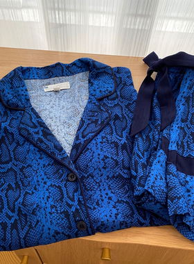 PPJ蓝色大王蛇纹短袖长裤套装NK3791