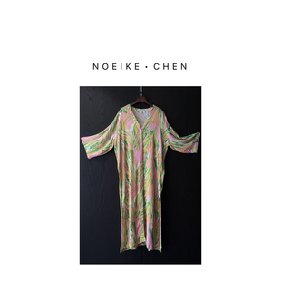 流动斑斓侧开衩沙滩裙PJJ55216