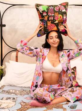 KM 猫咪选秀50支棉纱家居套装