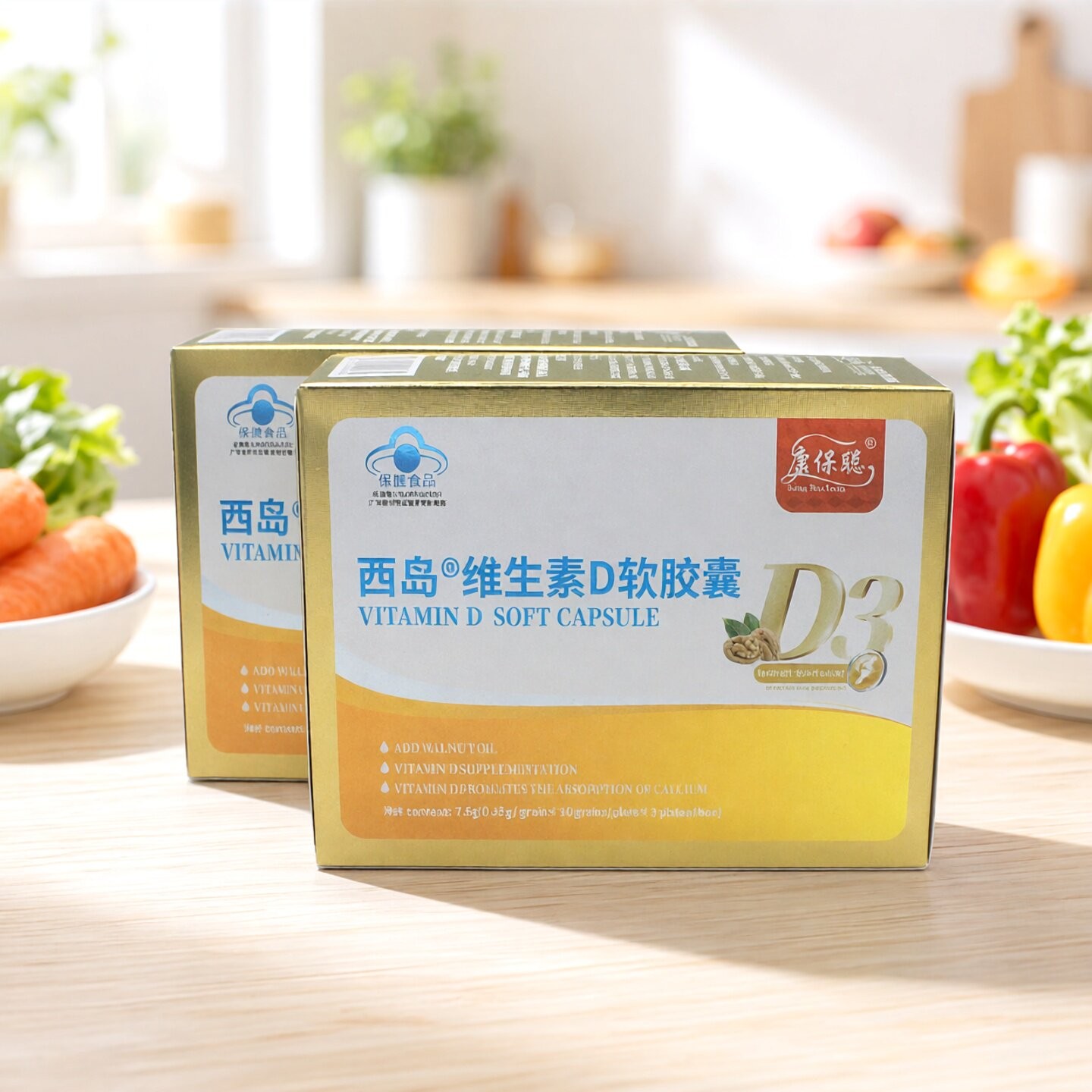 咨询有优惠康保聪西岛维生素D3软胶囊每盒30粒促进钙吸收母婴店发