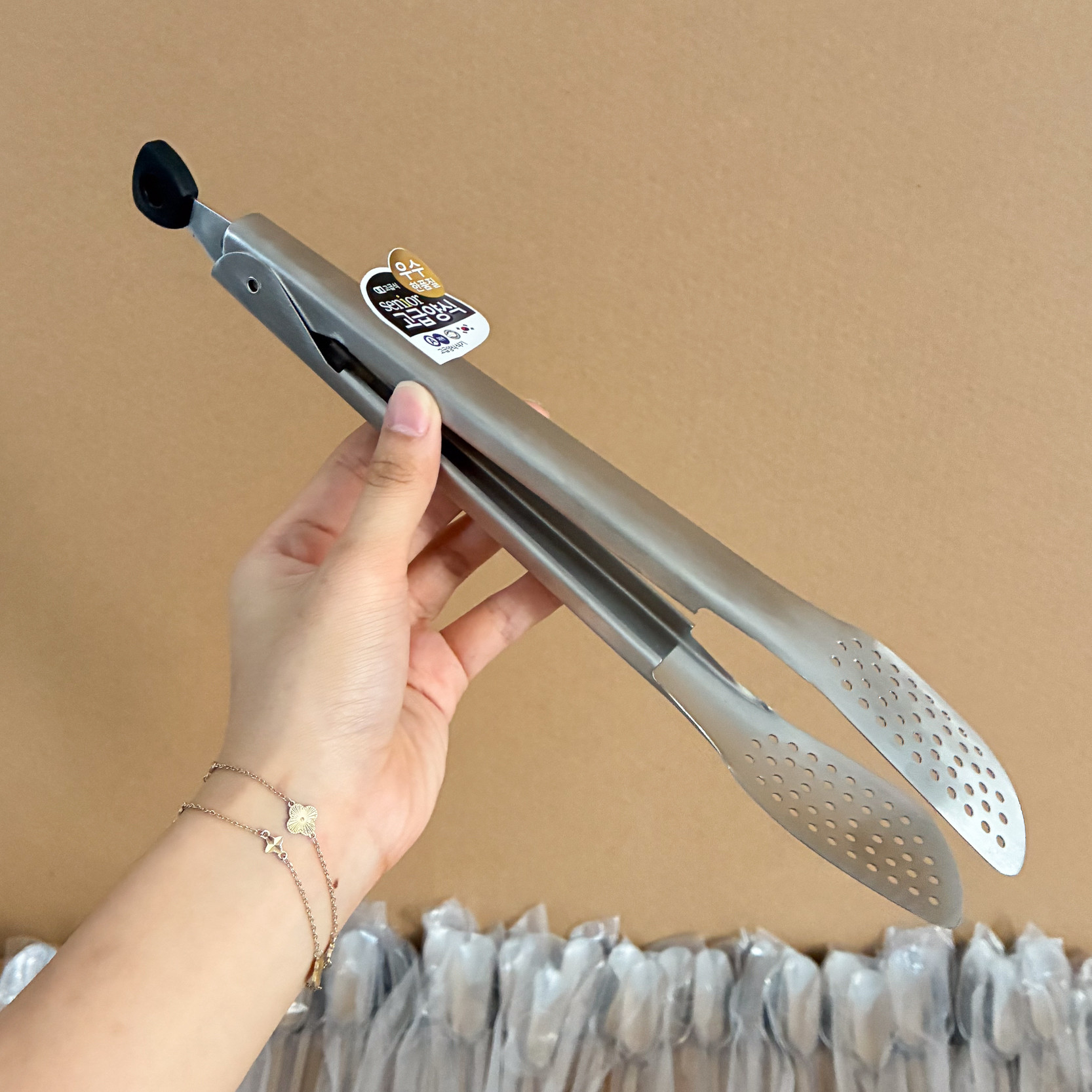 304不锈钢韩式烤肉夹子酒店自助餐面包食品夹牛排烧烤食物夹加长