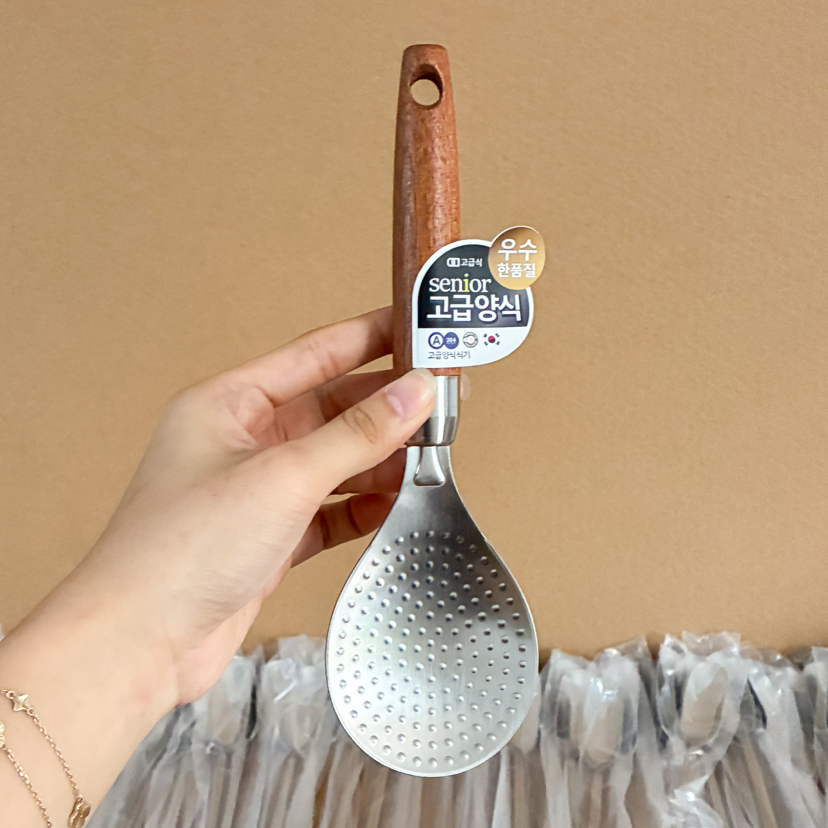 外贸原单304不锈钢饭勺饭铲不沾米饭盛饭电饭煲不沾复古木柄精致