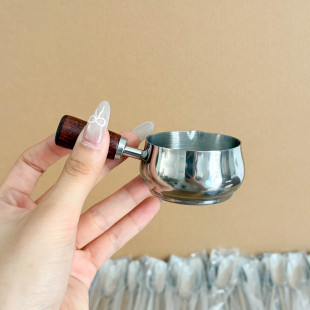 304不锈钢酱料杯西餐酱汁盅牛扒调料杯木柄把手番茄沙拉蘸酱碟子