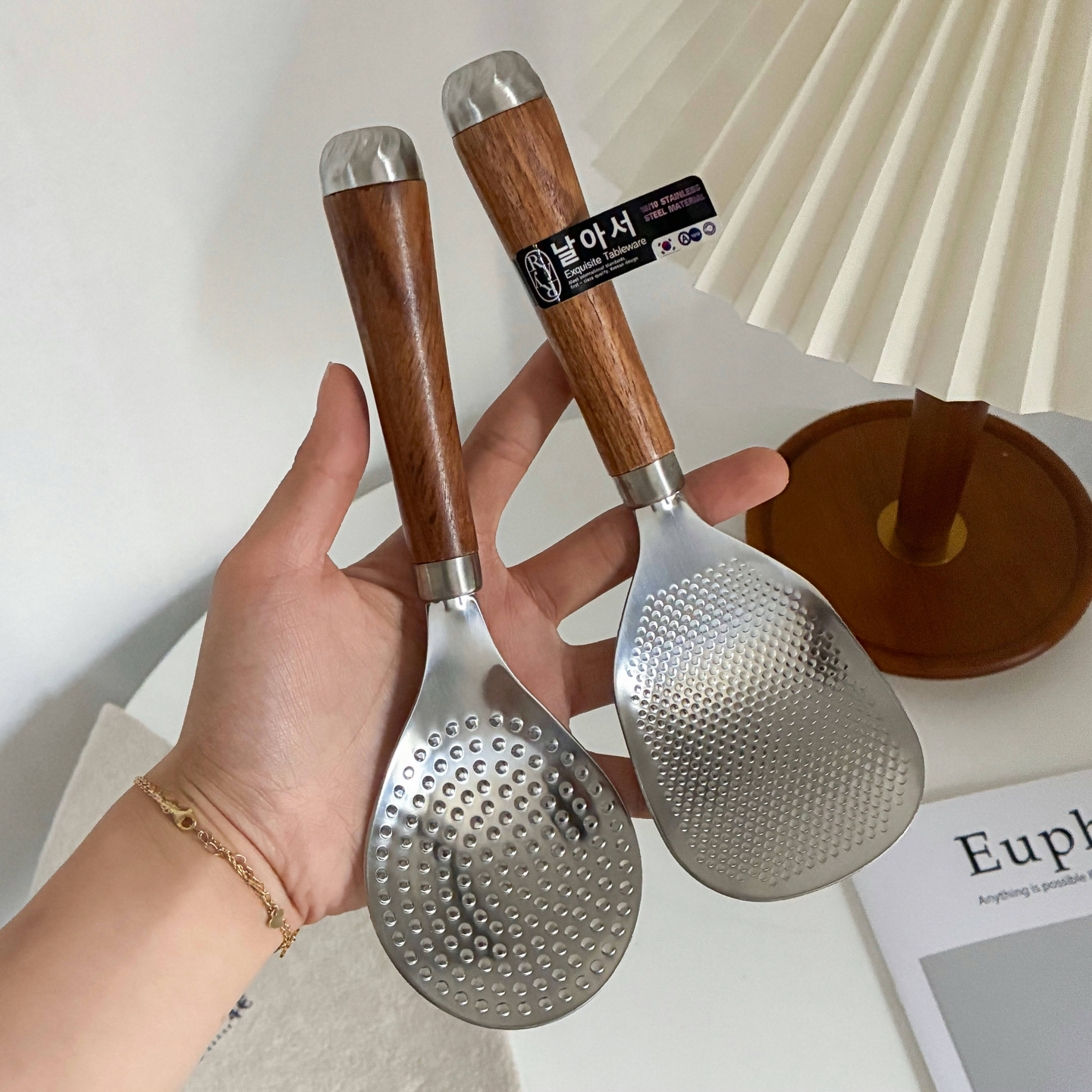 外贸原单中古风食品级不粘米饭勺家用304不锈钢打饭勺盛饭勺高档