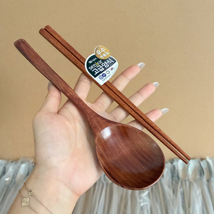 木勺子吃饭吃播同款勺子日式调羹饭勺家用汤勺小木勺大汤勺嗦粉勺