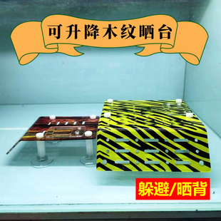 亚克力木纹晒台可拆卸可加高乌龟晒台晒背爬台窄桥蛋龟歇脚躲避