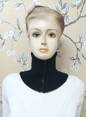 竹炭棉线拉链高领脖套保暖假衣领防寒男女同款可缝合在羽绒服上