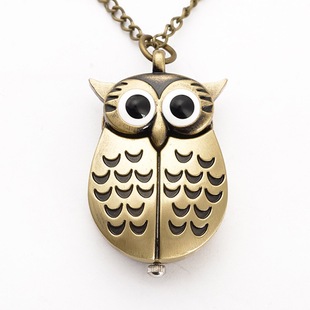 创意可爱猫头鹰小玩意怀表挂件手表儿童学生认时间利器赠品礼物