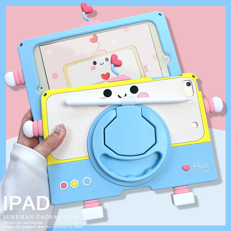 卡通硅胶360旋转iPad平板壳儿童
