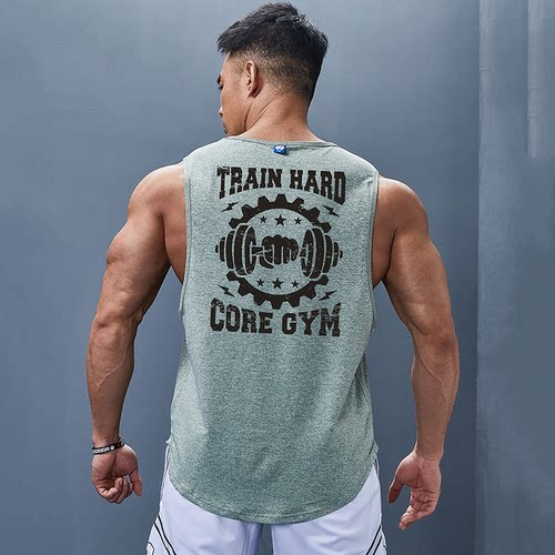 撸铁狼男款宽松工字运动背心无袖坎肩健身衣服速干专业马拉松跑步