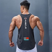 宽松教练工字健身衣服速干运动背心男款 坎肩跑步马拉松训练夏 无袖