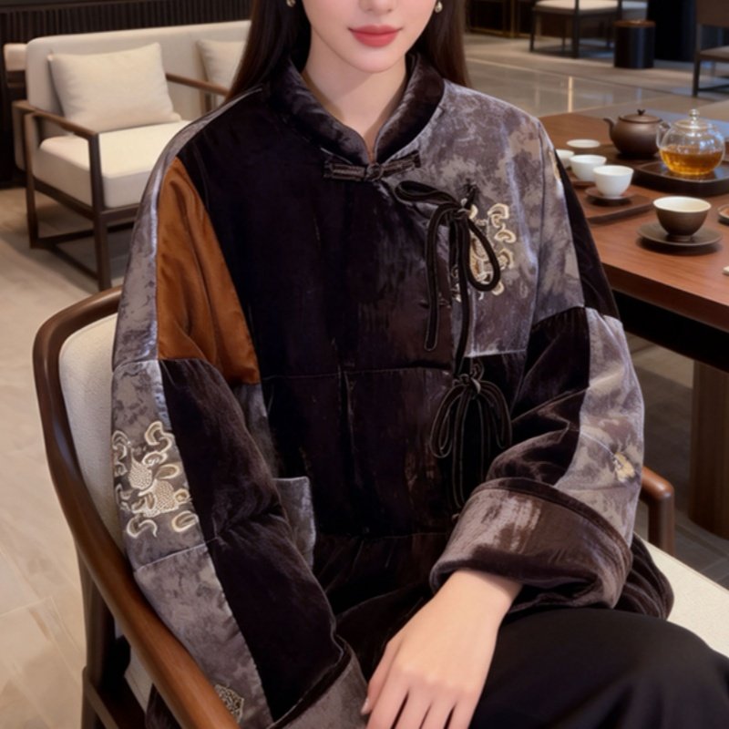 手工烫金+高蓬松650FP~ 真丝丝绒90白鹅绒服女冬季短款外套羽绒服