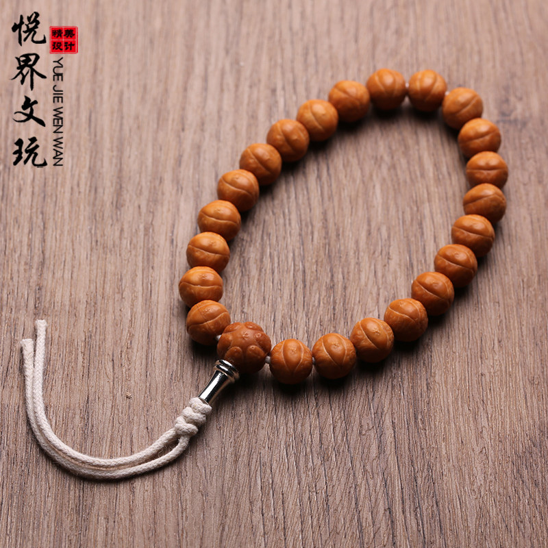 猴头核桃雕刻小凤眼菩提子手串