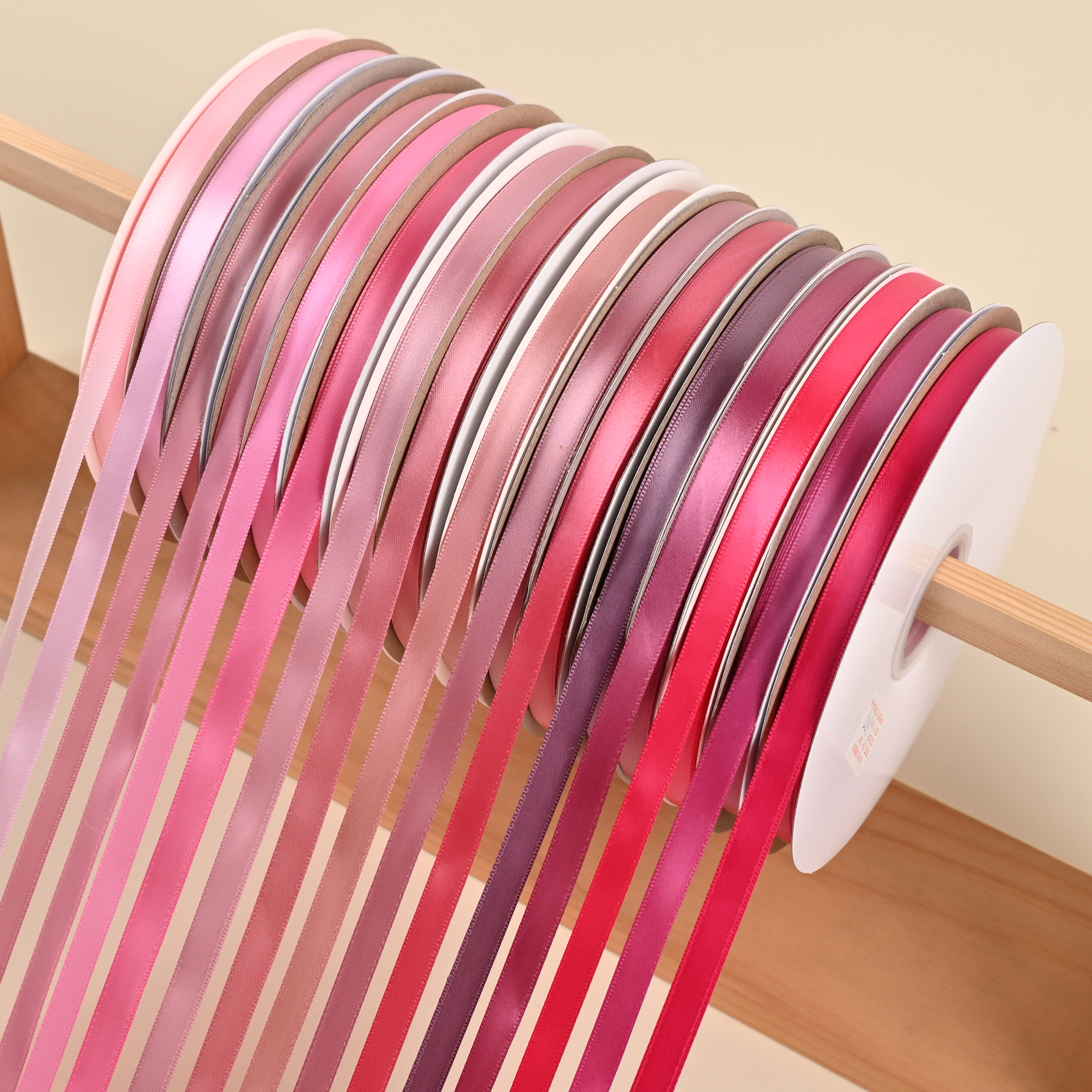 1cm厘米宽91米长 浅粉淡粉粉红色玫红枣红酒红西瓜红玫瑰红