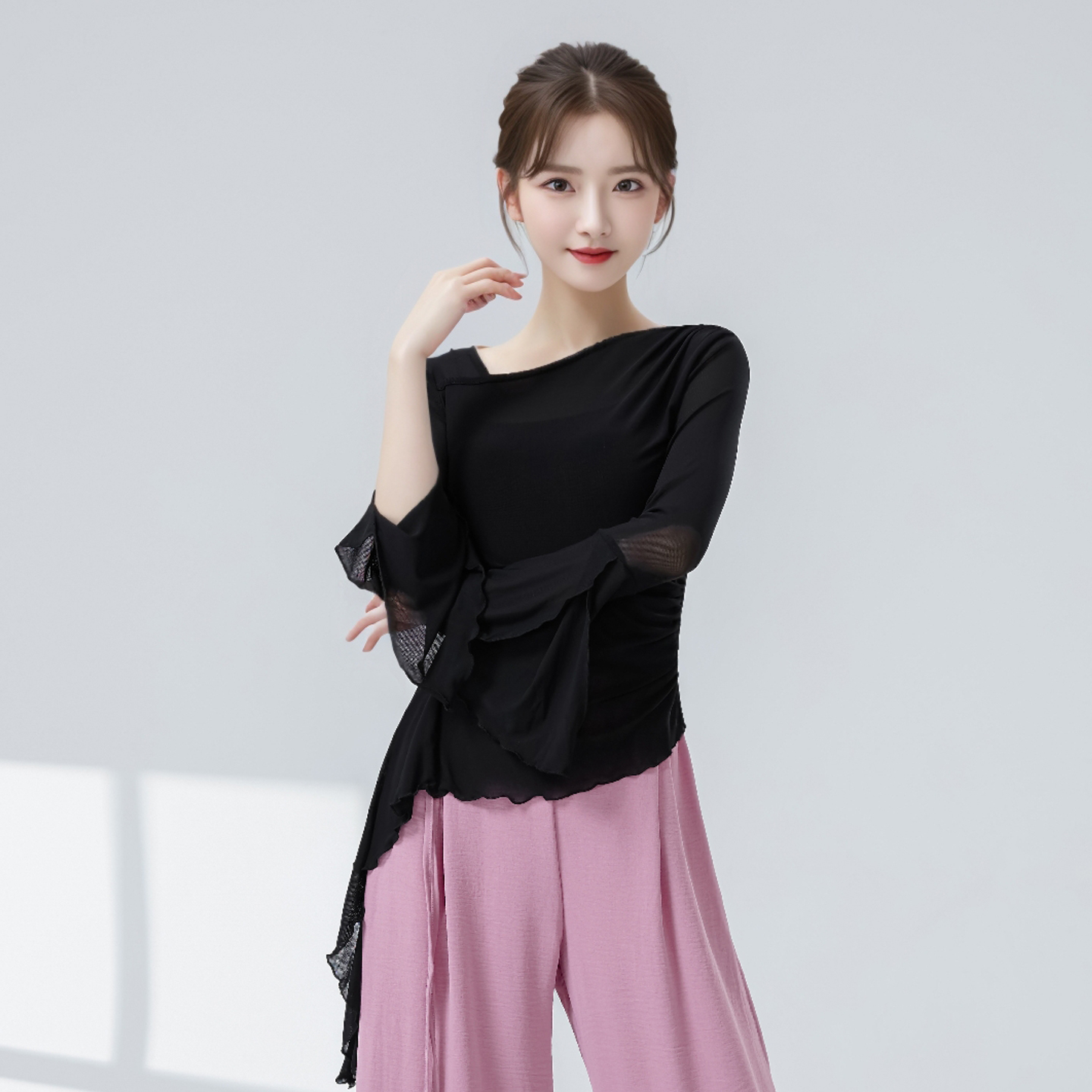 新款宽松仙气纱衣古典舞服练功服