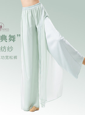 古典舞舞蹈裤女宽松雪纺开叉裙裤