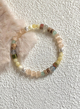 民族风猫眼石椰壳手串女复古小众手链