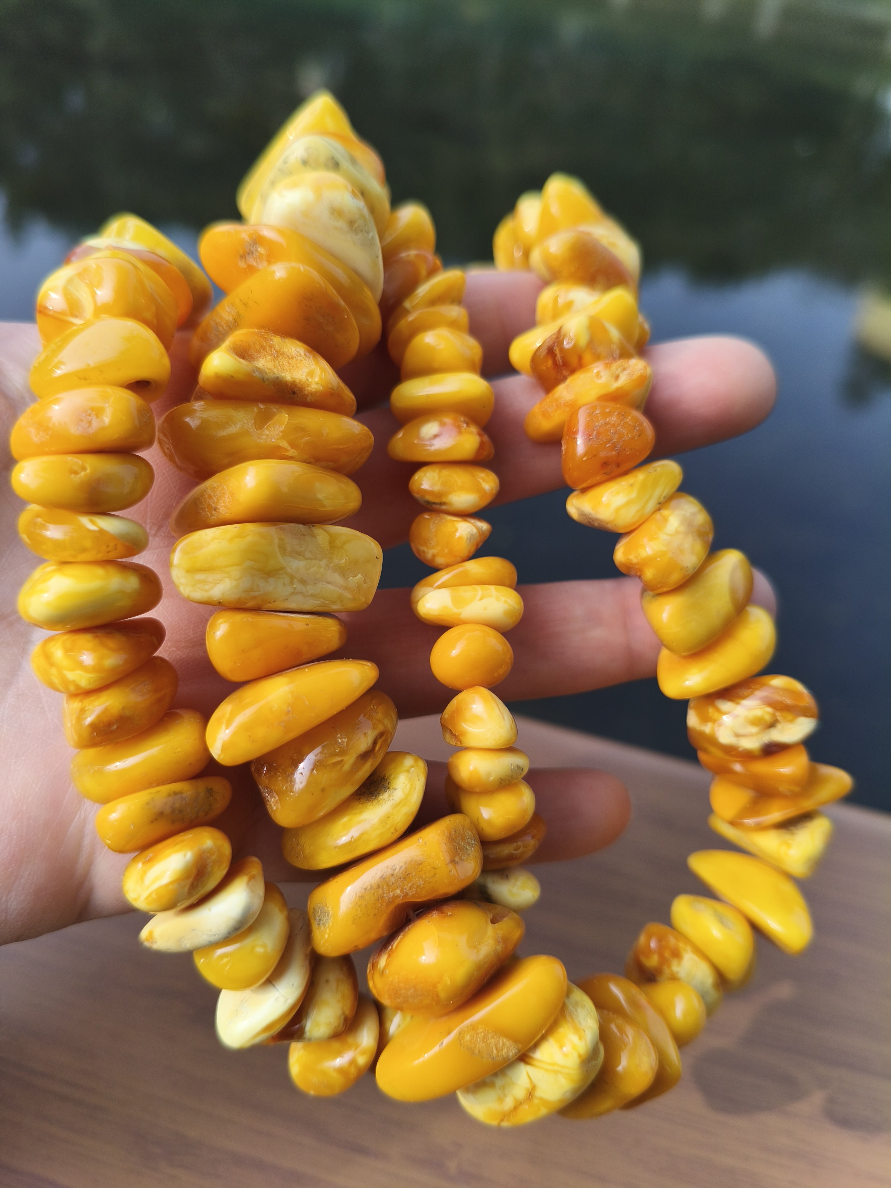 俄罗斯天然蜜蜡俄料原矿花蜡项链颈饰