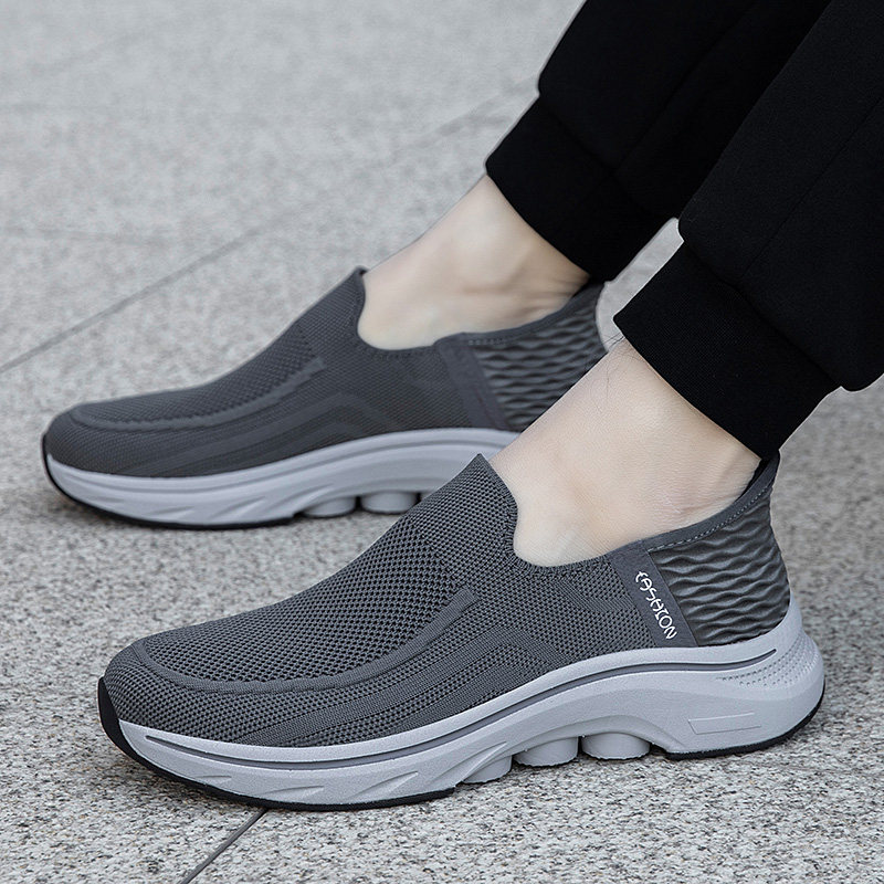 多走路鞋duozoulu中老年飞织一脚蹬健步鞋防滑老人运动鞋爸妈鞋子