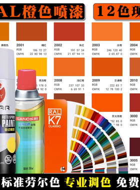 RAL7035自动喷漆2000 2003 2004纯橙色 2008 2010 2012劳尔色油漆