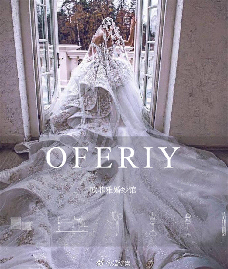 婚纱礼服新款2018春季新娘宫廷奢华刺绣抹胸透视公主水晶钻大拖尾
