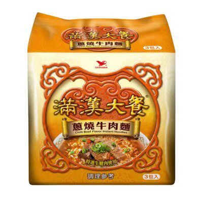 台湾进口统一满汉大餐系列 葱烧牛肉/珍味/麻辣锅/葱烧猪肉面袋装