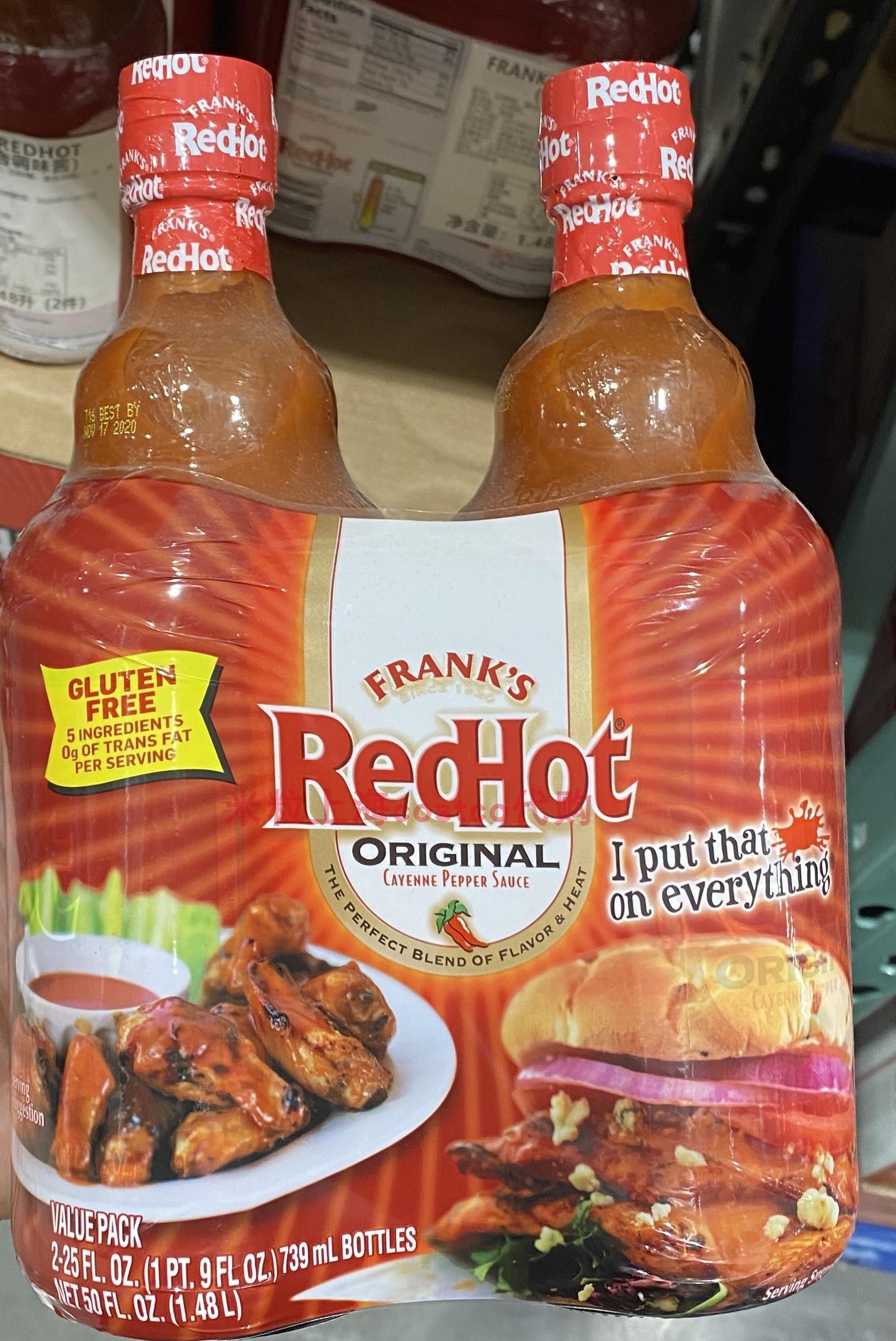costco美国redhot披萨意面酱拌饭酱 739ml 2瓶 水牛城辣鸡翅酱