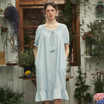 ELFU法式睡裙2024夏季天丝小个子