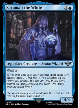牌客窝 万智牌  白袍萨茹曼 Saruman the White 银 蓝 闪