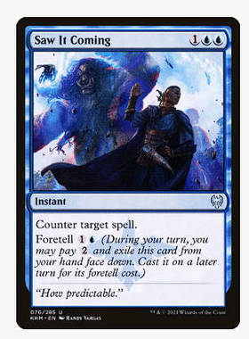 牌客窝 万智牌 早知如此 Saw It Coming 银 蓝