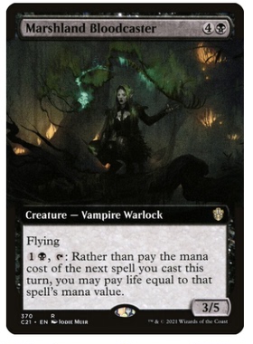 牌客窝 万智牌 沼地鲜血法师  Marshland Bloodcaster 金 黑