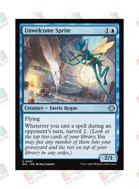 牌客窝 万智牌 遭憎仙子 Unwelcome Sprite 银 蓝 闪
