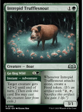 牌客窝 万智牌  无畏掘菌猪 Intrepid Trufflesnout 银 绿色